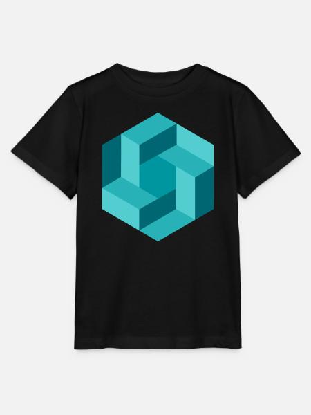 Abstrakte Geometrie in Blau - Stanley/Stella Kinder T-Shirt MINI CREATOR - Schwarz