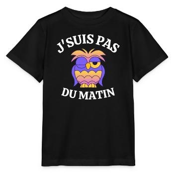 pas du matin, grincheux le matin - T-shirt bio MINI CREATOR Stanley/Stella Enfant - noir - Devant - Mikhail (115cm)