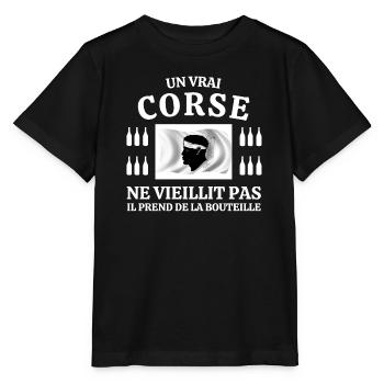 Corse, Corse humour, j'aime la Corse - T-shirt bio MINI CREATOR Stanley/Stella Enfant - noir - Devant - Mikhail (115cm)