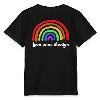 Love Statement Peace Rainbow Freedom - Stanley/Stella MINI CREATOR Kids’ T-Shirt - black - Front - Mikhail (115cm)