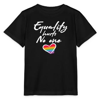 Rainbow Heart Statement Amour Paix - T-shirt bio MINI CREATOR Stanley/Stella Enfant - noir - Devant - Mikhail (115cm)
