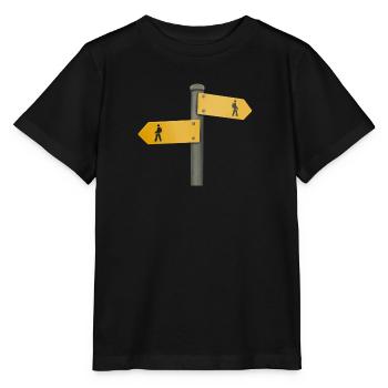 Wanderschild Wegweiser - Stanley/Stella Kinder T-Shirt MINI CREATOR  - Schwarz - Vorne - Mikhail (115cm)