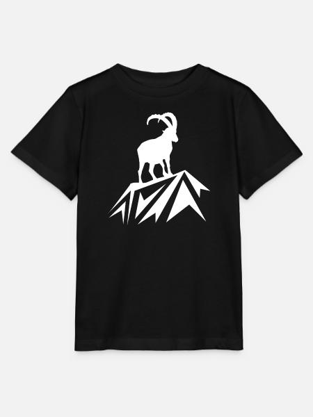 Steinbock Wandern Berge - Stanley/Stella Kinder T-Shirt MINI CREATOR  - Schwarz