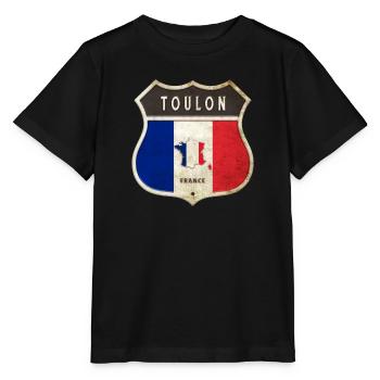 Toulon Frankreich Wappen Flaggen Design - Stanley/Stella Kinder T-Shirt MINI CREATOR  - Schwarz - Vorne - Mikhail (115cm)