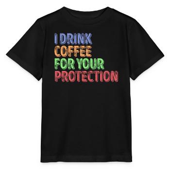 Caféine Café Déclaration humoristique Amateurs de café - T-shirt bio MINI CREATOR Stanley/Stella Enfant - noir - Devant - Mikhail (115cm)
