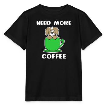 Déclaration Café Chien Caféine Tasse à café - T-shirt bio MINI CREATOR Stanley/Stella Enfant - noir - Devant - Mikhail (115cm)