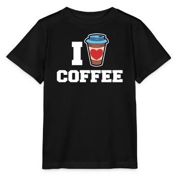 I love coffee drinking coffee lovers statement - Stanley/Stella MINI CREATOR Kids’ T-Shirt - black - Front - Mikhail (115cm)