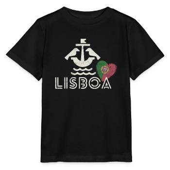 Lisbonne Portugal, belle ville est ma ville natale - T-shirt bio MINI CREATOR Stanley/Stella Enfant - noir - Devant - Mikhail (115cm)
