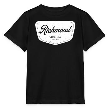Emblème en écriture Richmond, Virginie - T-shirt bio MINI CREATOR Stanley/Stella Enfant - noir - Devant - Mikhail (115cm)