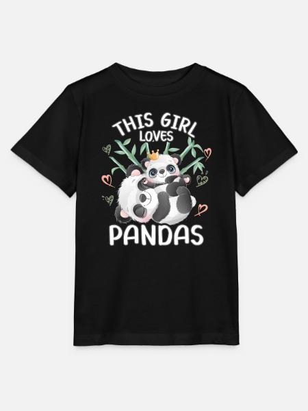 Dieses Maedchen Liebt Pandas - Stanley/Stella Kinder T-Shirt MINI CREATOR  - Schwarz