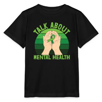 Talk About Mental Health - Stanley/Stella Kinder T-Shirt MINI CREATOR  - Schwarz - Vorne - Mikhail (115cm)
