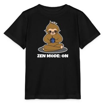Coffee Drinker Sloth Coffee Cup Coffee Saying - Stanley/Stella MINI CREATOR Kids’ T-Shirt - black - Front - Mikhail (115cm)
