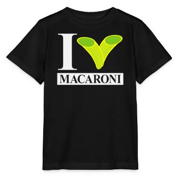 I love macaroni - Stanley/Stella MINI CREATOR Kids’ T-Shirt - black - Front - Mikhail (115cm)