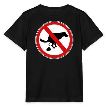Panneau d’interdiction de merde pour chiens - T-shirt bio MINI CREATOR Stanley/Stella Enfant - noir - Devant - Mikhail (115cm)
