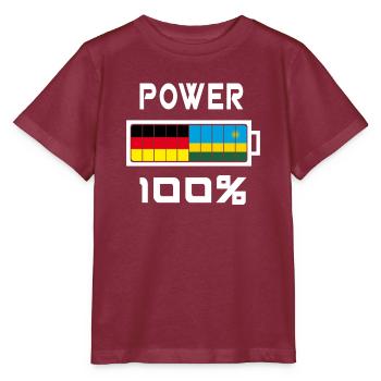 Deutschland und Ruanda Power 100% - Stanley/Stella Kinder T-Shirt MINI CREATOR  - Burgunderrot - Vorne - Kain (125cm)