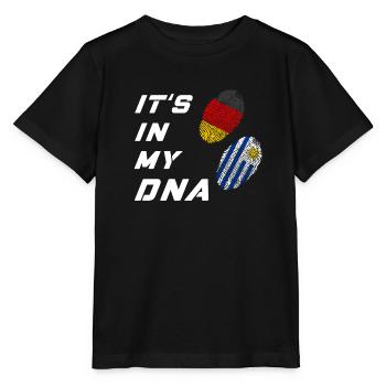 In my DNA Germany and Uruguay - Stanley/Stella MINI CREATOR Kids’ T-Shirt - black - Front - Mikhail (115cm)