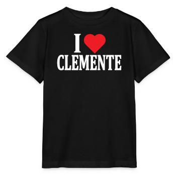 T-Shirt Ich liebe Clemente T-Shirt Geschenkidee - Stanley/Stella Kinder T-Shirt MINI CREATOR  - Schwarz - Vorne - Mikhail (115cm)