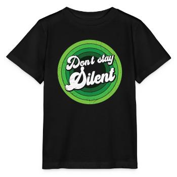 Don't Stay Silent Green Mental Health - Stanley/Stella MINI CREATOR Kids’ T-Shirt - black - Front - Mikhail (115cm)