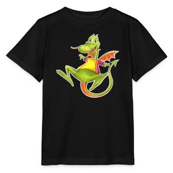 petit dragon - T-shirt bio MINI CREATOR Stanley/Stella Enfant - noir - Devant - Mikhail (115cm)