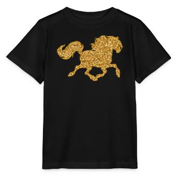 Pferdeliebe Pferde Islandpferde Galopp Fohlen - Stanley/Stella Kinder T-Shirt MINI CREATOR  - Schwarz - Vorne - Mikhail (115cm)