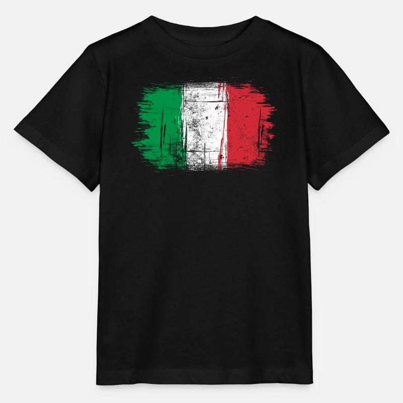 Drapeau italien coups de pinceau - T-shirt bio MINI CREATOR Stanley/Stella Enfant - noir