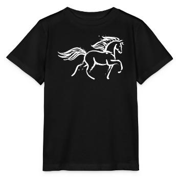 Galopp Pferdeliebe Pferdenarr Islandpferde Pferde - Stanley/Stella Kinder T-Shirt MINI CREATOR  - Schwarz - Vorne - Mikhail (115cm)