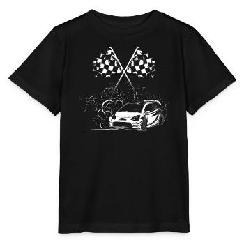 Autos Symbol Zielflagge Rally Drift Icon Logo - Stanley/Stella Kinder T-Shirt MINI CREATOR  - Schwarz - Vorne - Mikhail (115cm)
