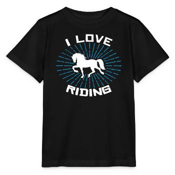 Ich Liebe Pferde Statement Islandpferde Galopp - Stanley/Stella Kinder T-Shirt MINI CREATOR  - Schwarz - Vorne - Mikhail (115cm)