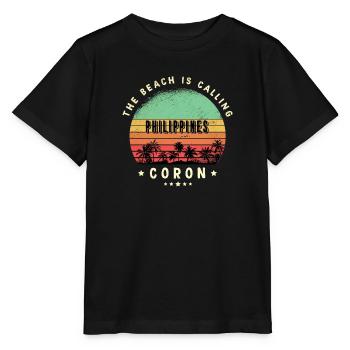Coron Indonesia beach design - Stanley/Stella MINI CREATOR Kids’ T-Shirt - black - Front - Mikhail (115cm)