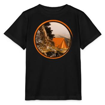 nostalgic tent - camping in nature - Stanley/Stella MINI CREATOR Kids’ T-Shirt - black - Front - Mikhail (115cm)