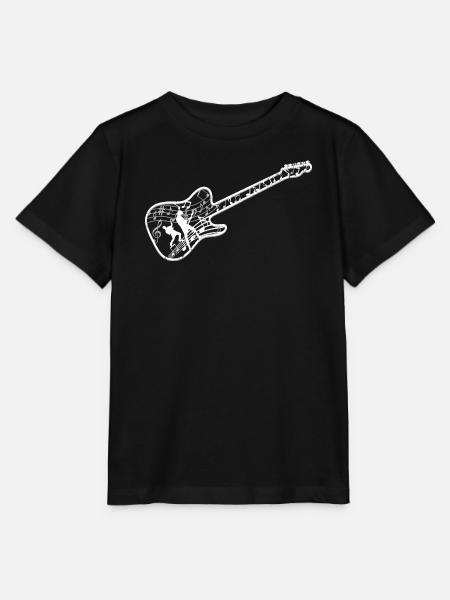 Gitarrist spielt Elektrogitarre - Stanley/Stella Kinder T-Shirt MINI CREATOR - Schwarz
