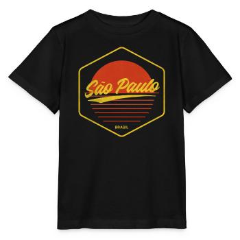 São Paulo Retro Sonnenuntergang - Stanley/Stella Kinder T-Shirt MINI CREATOR  - Schwarz - Vorne - Mikhail (115cm)