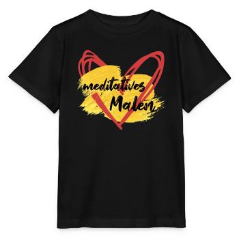 meditatives Malen - Zeichnen zur Entspannung - Stanley/Stella Kinder T-Shirt MINI CREATOR  - Schwarz - Vorne - Mikhail (115cm)