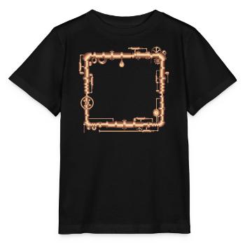 Steampunk frame in steam engine look - Stanley/Stella MINI CREATOR Kids’ T-Shirt - black - Front - Mikhail (115cm)