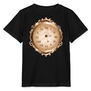 Montre Steampunk au look antique avec engrenages - T-shirt bio MINI CREATOR Stanley/Stella Enfant - noir - Devant - Mikhail (115cm)