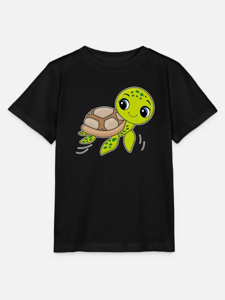 Schildkröte, niedliches Tier, Ozean - Stanley/Stella Kinder T-Shirt MINI CREATOR  - Schwarz