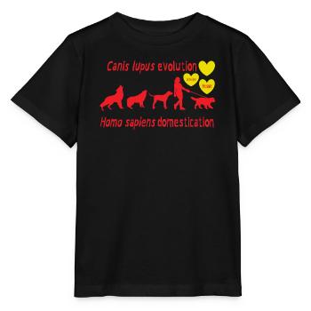 Canis lupus evolution Homo sapiens domestication - Stanley/Stella MINI CREATOR Kids’ T-Shirt - black - Front - Mikhail (115cm)