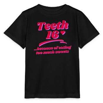 Drôle de sweet tooth statement sucre - T-shirt bio MINI CREATOR Stanley/Stella Enfant - noir - Devant - Mikhail (115cm)