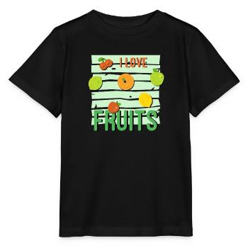 I love Fruits - Stanley/Stella Kinder T-Shirt MINI CREATOR  - Schwarz - Vorne - Mikhail (115cm)