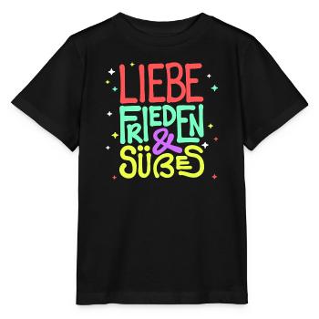 Naschen Lecker Naschkatzen Süßigkeiten Statement - Stanley/Stella Kinder T-Shirt MINI CREATOR  - Schwarz - Vorne - Mikhail (115cm)