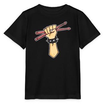 Drummer Schlagzeuger Drummer Sticks - T-shirt bio MINI CREATOR Stanley/Stella Enfant - noir - Devant - Mikhail (115cm)