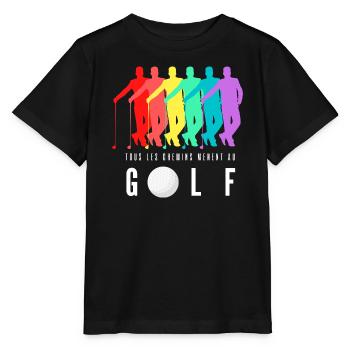 Tous les Chemins Mènent au Golf - T-shirt bio MINI CREATOR Stanley/Stella Enfant - noir - Devant - Mikhail (115cm)