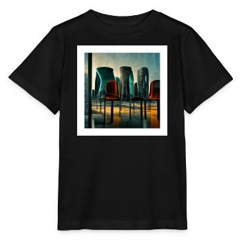 futuristische Stadtszene - Poster - Stanley/Stella Kinder T-Shirt MINI CREATOR  - Schwarz - Vorne - Mikhail (115cm)