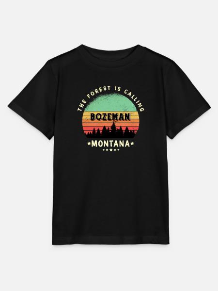 Bozeman Montana Wald Design - Stanley/Stella Kinder T-Shirt MINI CREATOR - Schwarz