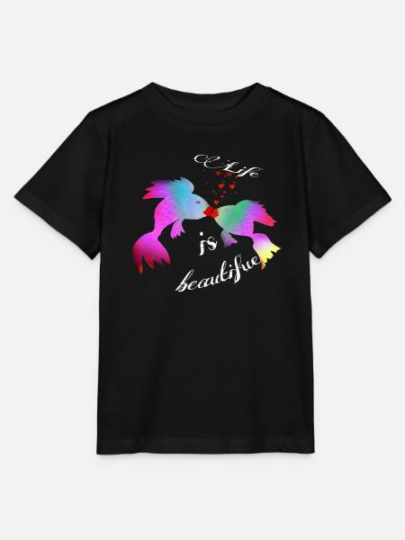 Life is beautifue - Stanley/Stella Kinder T-Shirt MINI CREATOR - Schwarz