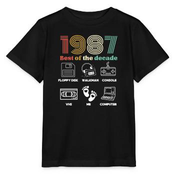 Best of the Decade 1987 - Geburtstagshumor - Stanley/Stella Kinder T-Shirt MINI CREATOR  - Schwarz - Vorne - Mikhail (115cm)