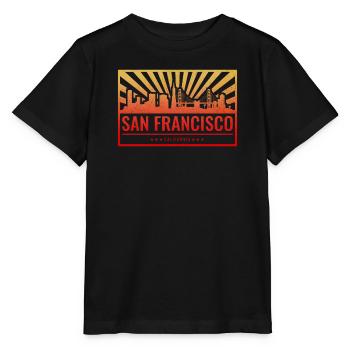 Pente de la skyline de San Francisco - T-shirt bio MINI CREATOR Stanley/Stella Enfant - noir - Devant - Mikhail (115cm)