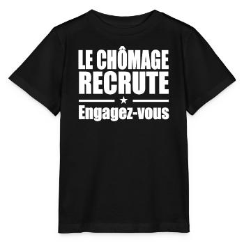 Le Chômage Engagez-vous - T-shirt bio MINI CREATOR Stanley/Stella Enfant - noir - Devant - Mikhail (115cm)