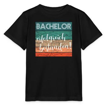 Bachelor erfolgreich bestanden Abschluss retro - Stanley/Stella Kinder T-Shirt MINI CREATOR  - Schwarz - Vorne - Mikhail (115cm)
