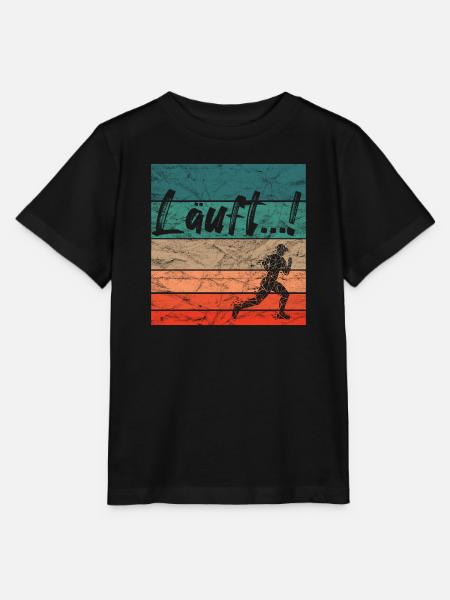 Läuft Jogging Spruch Optimist retro vintage - Stanley/Stella Kinder T-Shirt MINI CREATOR - Schwarz
